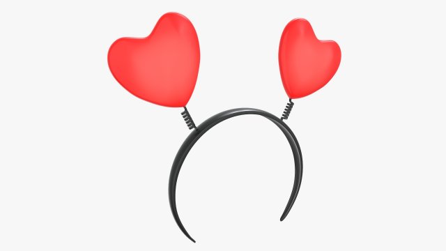 headband with hearts on springs 3D 모델 .c4d .max .obj .3ds .fbx .stl .blend 