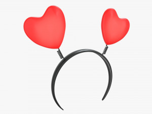 headband with hearts on springs 3D Модель