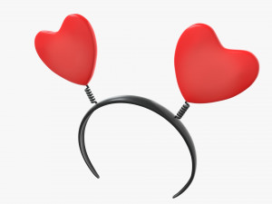 headband with hearts on springs 3D 모델