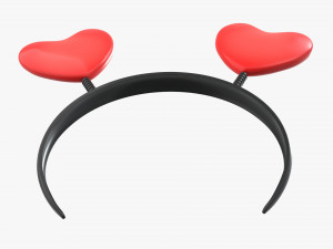 headband with hearts on springs 3D 모델