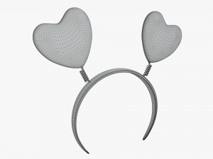 headband with hearts on springs 3D 모델