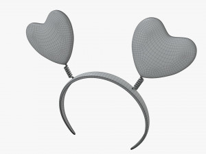 headband with hearts on springs 3D 모델