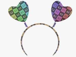 headband with hearts on springs 3D 모델