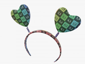 headband with hearts on springs 3D 모델