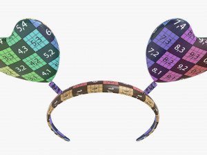 headband with hearts on springs 3D 모델