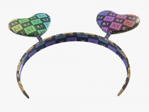 headband with hearts on springs 3D 모델