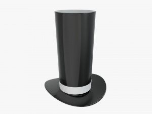 magician cylinder hat tall 3D Model