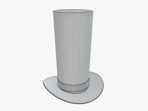 magician cylinder hat tall 3D Model
