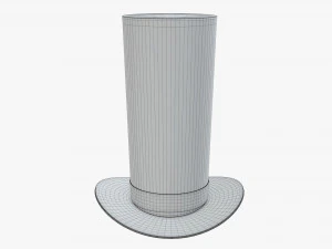 magician cylinder hat tall 3D Model