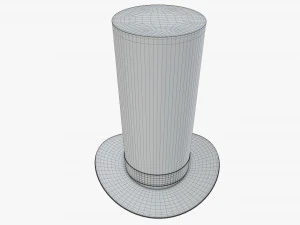 magician cylinder hat tall 3D Model