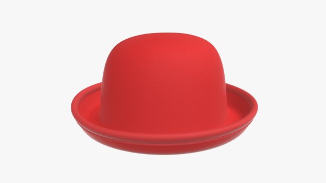hat red bowler 3D Model .c4d .max .obj .3ds .fbx .stl .blend
