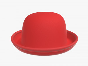 hat red bowler Modelo 3D