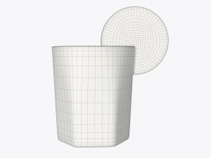 orange juice and straw in a rocks glass Modelo 3D