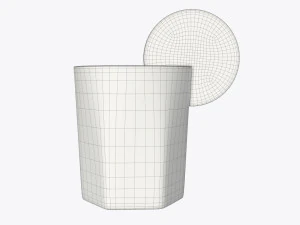 orange juice and straw in a rocks glass 3D Model