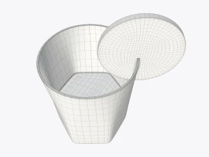 orange juice and straw in a rocks glass 3D Model