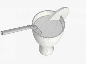 weizen glass with orange juice orange slice and straw Modelo 3D