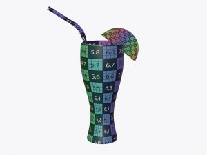 weizen glass with orange juice orange slice and straw Modelo 3D