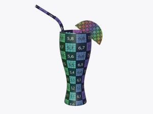 weizen glass with orange juice orange slice and straw 3D Model