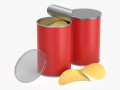 Cardboard tube packaging for potato chips Modello 3D