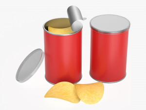 cardboard tube packaging for potato chips 3D Модель