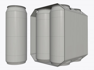 cluster-pak carton packaging for four beer cans 500 ml 3Dモデル