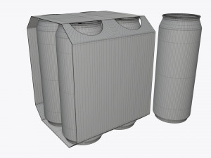 cluster-pak carton packaging for four beer cans 500 ml 3Dモデル