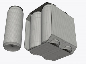 cluster-pak carton packaging for four beer cans 500 ml 3Dモデル