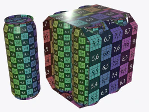 cluster-pak carton packaging for four beer cans 500 ml 3D Model