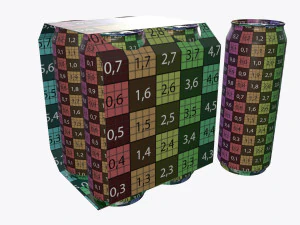 cluster-pak carton packaging for four beer cans 500 ml 3D Model