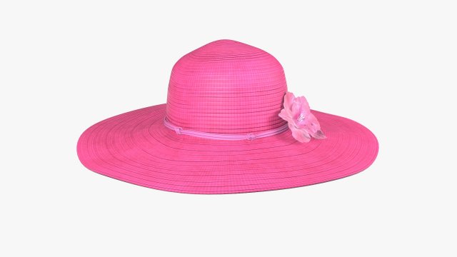 summer floppy woman hat 01 3D Model .c4d .max .obj .3ds .fbx .stl .blend 