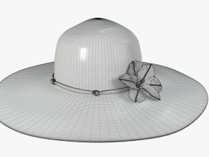summer floppy woman hat 01 3D Model