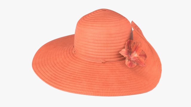 summer floppy woman hat 02 3Dモデル .c4d .max .obj .3ds .fbx .stl .blend 