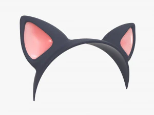hoofdband met kattenoren 01 3D Model