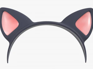 headband with cat ears 01 3D Model