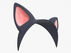 headband with cat ears 01 3D Model