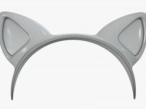 headband with cat ears 01 3D Model