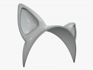 headband with cat ears 01 3D Model