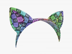 headband with cat ears 01 3D Model