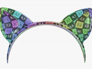 headband with cat ears 01 3D Model