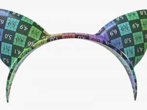headband with cat ears 01 3D Model