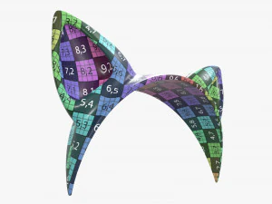 headband with cat ears 01 3D Model