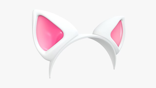 headband with cat ears 02 3D Model .c4d .max .obj .3ds .fbx .stl .blend 