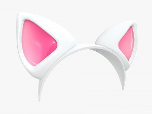 headband with cat ears 02 3D Model