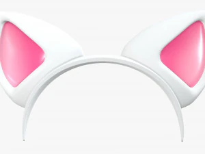 headband with cat ears 02 3D Model