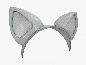 headband with cat ears 02 3D Model