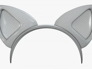 headband with cat ears 02 3D Model