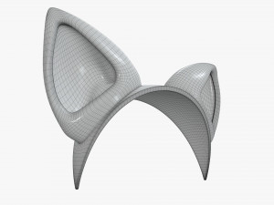 headband with cat ears 02 3D Model