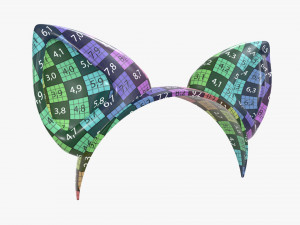 headband with cat ears 02 3D Model