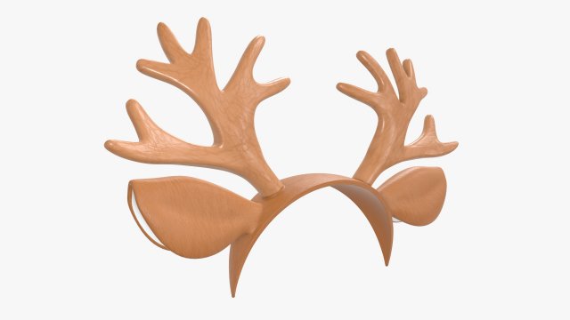 headband with deer ears and horns 01 3D Model .c4d .max .obj .3ds .fbx .stl .blend 