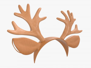 headband with deer ears and horns 01 Modelo 3D